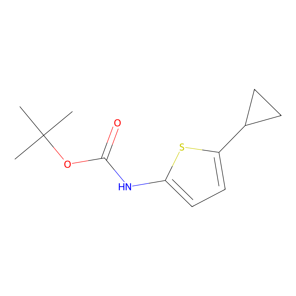 tert-butyl N-(5-cyclopropylthiophen-2-yl)carbamate molecular structure, CAS 2402839-25-0