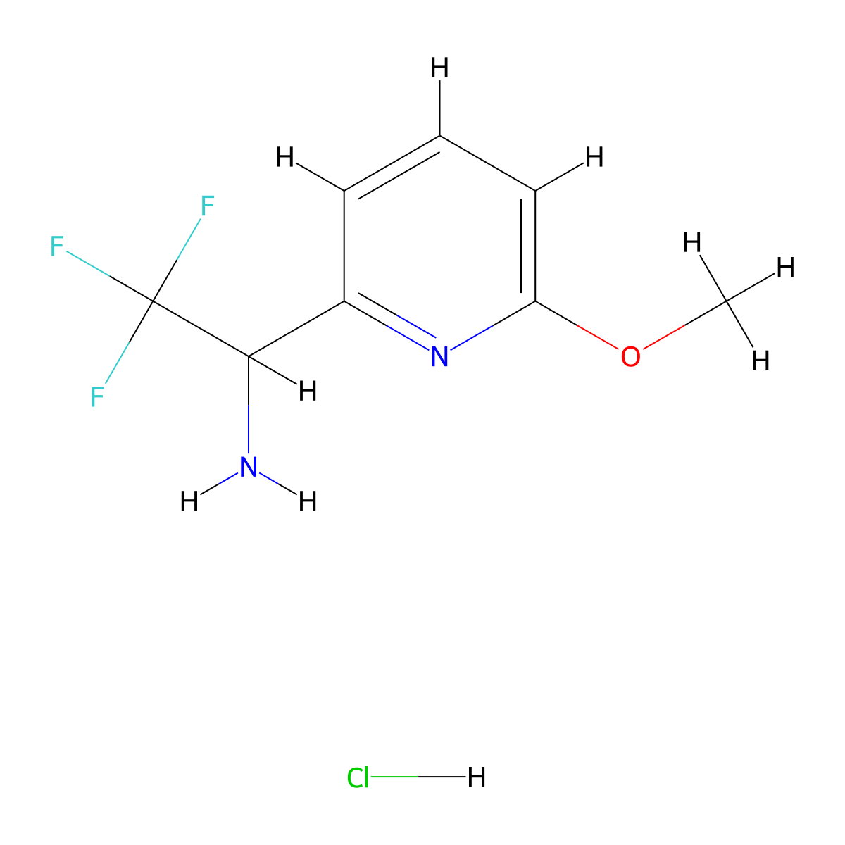 2,2,2-Trifluoro-1-(6-methoxypyridin-2-yl)ethan-1-amine hydrochloride molecular structure, CAS 2402839-33-0