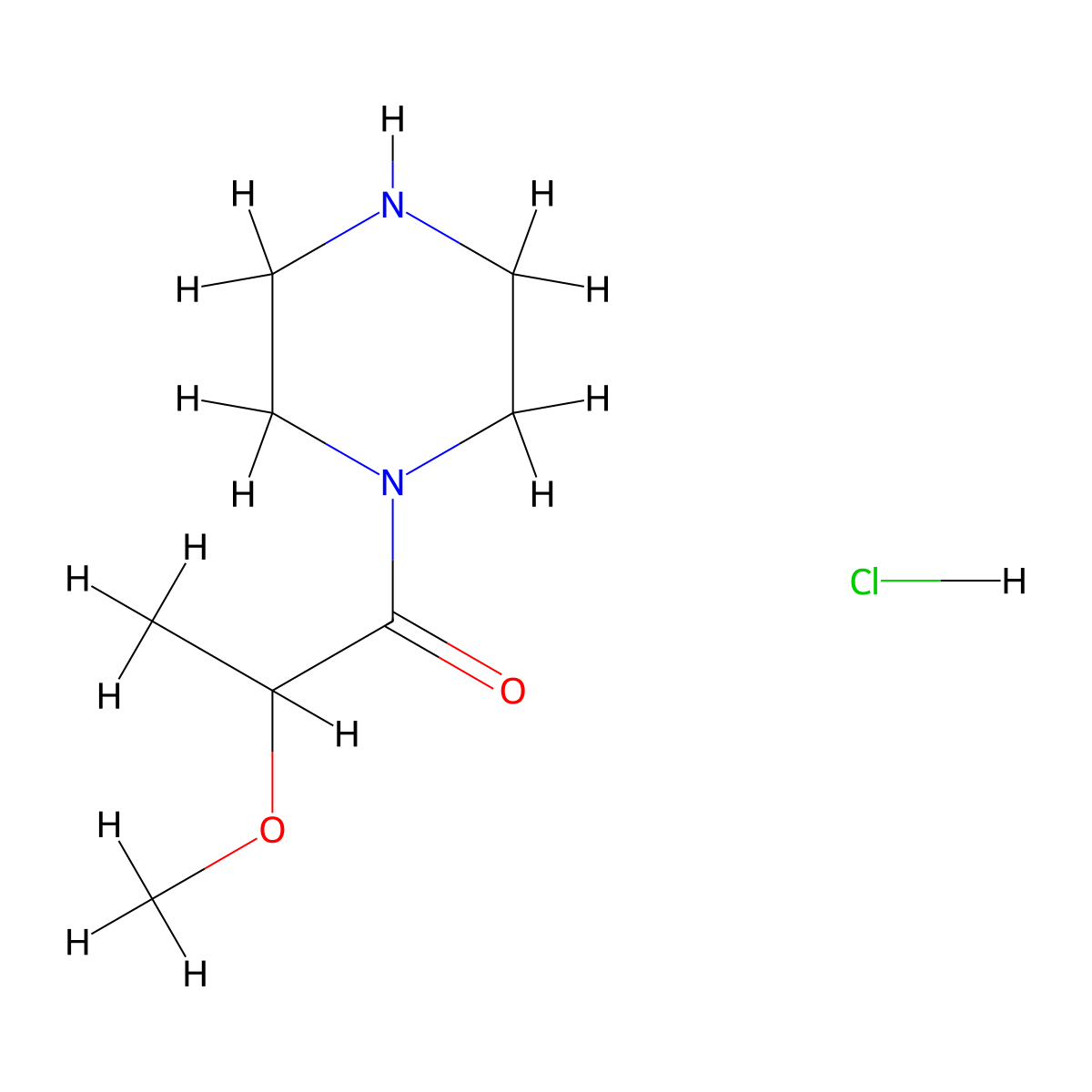 2-Methoxy-1-(piperazin-1-yl)propan-1-one hydrochloride molecular structure, CAS 2402839-47-6