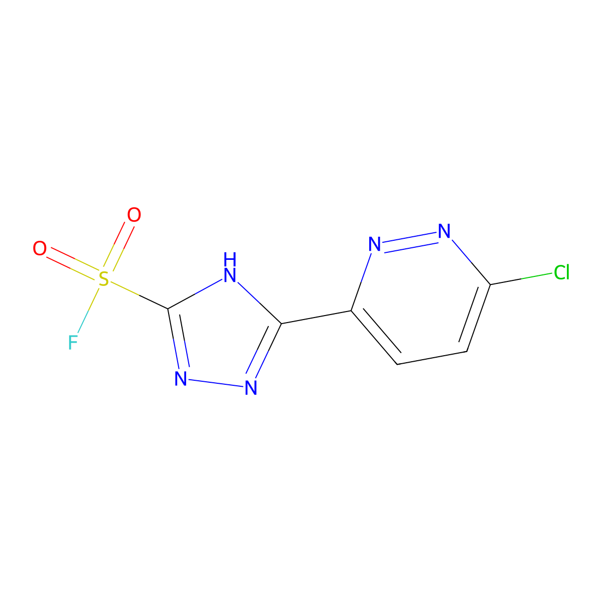 5-(6-chloropyridazin-3-yl)-4H-1,2,4-triazole-3-sulfonylfluoride molecular structure, CAS 2402839-56-7