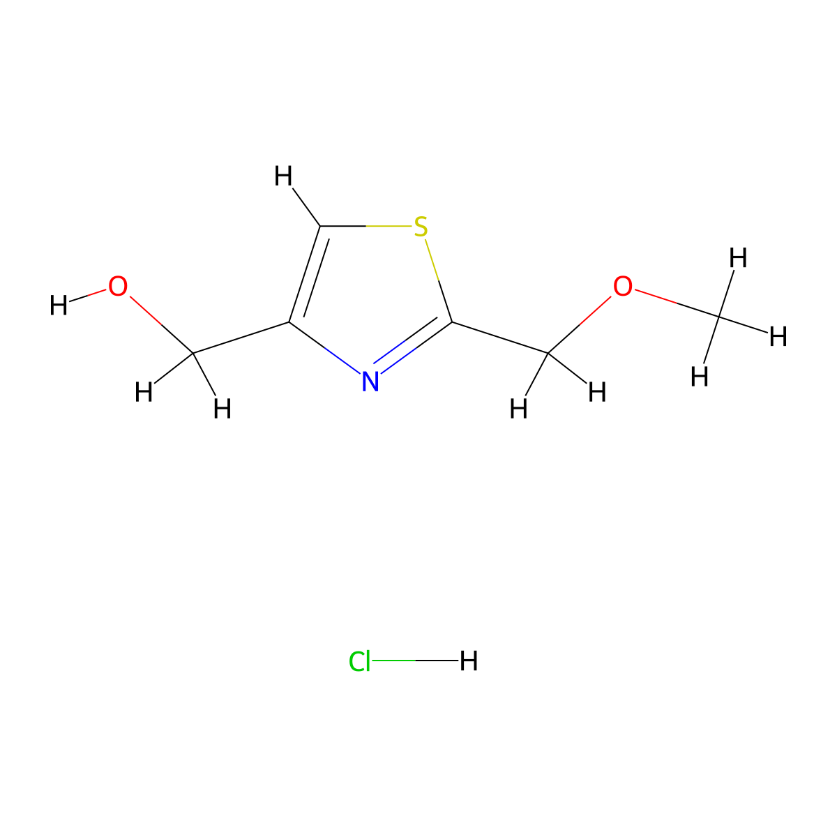 [2-(Methoxymethyl)-1,3-thiazol-4-yl]methanol hydrochloride molecular structure, CAS 2402839-63-6