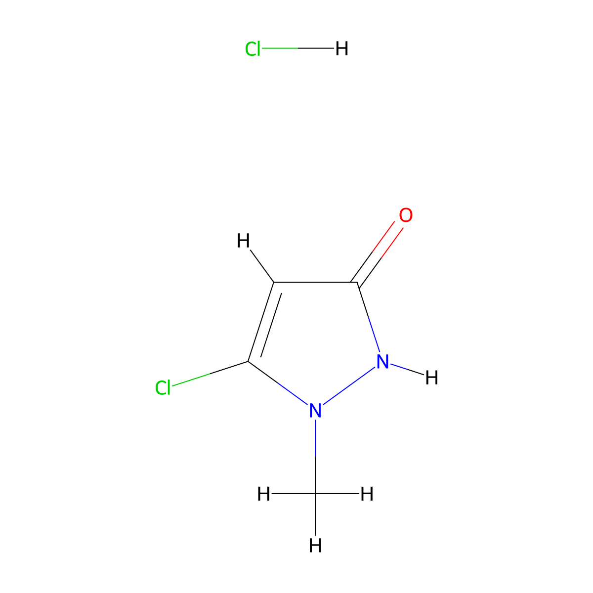 5-chloro-1-methyl-1H-pyrazol-3-ol hydrochloride molecular structure, CAS 2402839-77-2