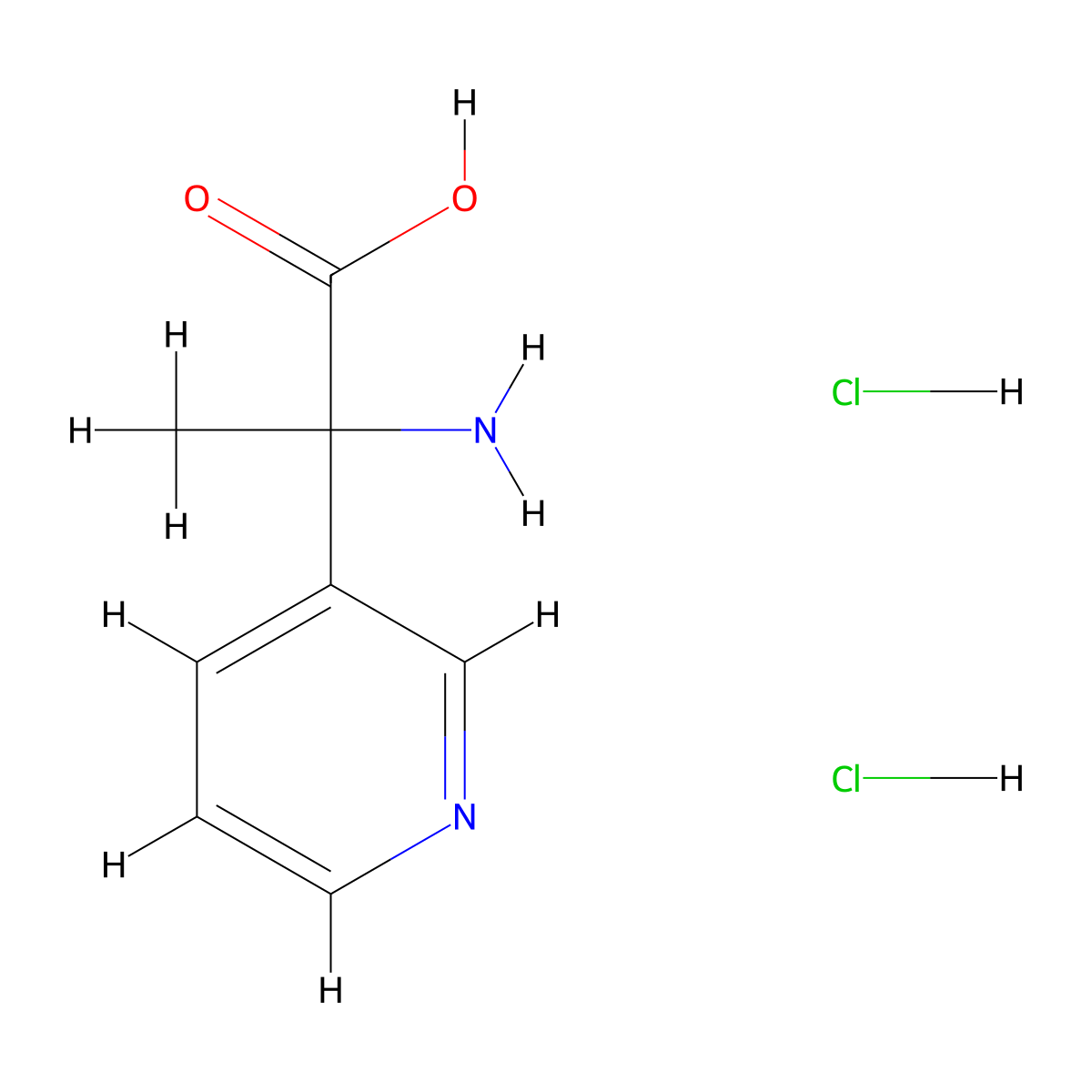 2-Amino-2-(pyridin-3-yl)propanoic acid dihydrochloride molecular structure, CAS 2402840-07-5