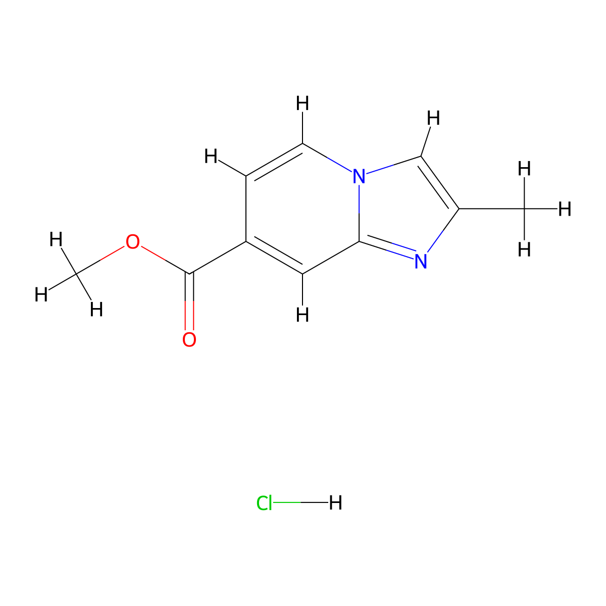 Methyl 2-methylimidazo(1,2-a)pyridine-7-carboxylate hydrochloride molecular structure, CAS 2402840-11-1