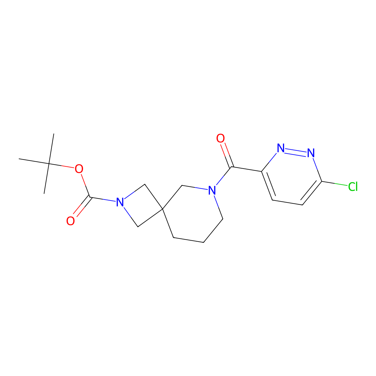 Tert-butyl 8-(6-chloropyridazine-3-carbonyl)-2,8-diazaspiro[3.5]nonane-2-carboxylate molecular structure, CAS 2402840-19-9