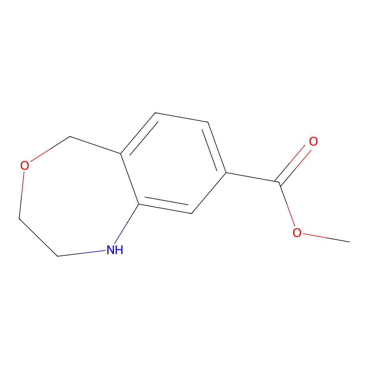 Methyl 1,2,3,5-tetrahydro-4,1-benzoxazepine-8-carboxylate molecular structure, CAS 2402840-23-5