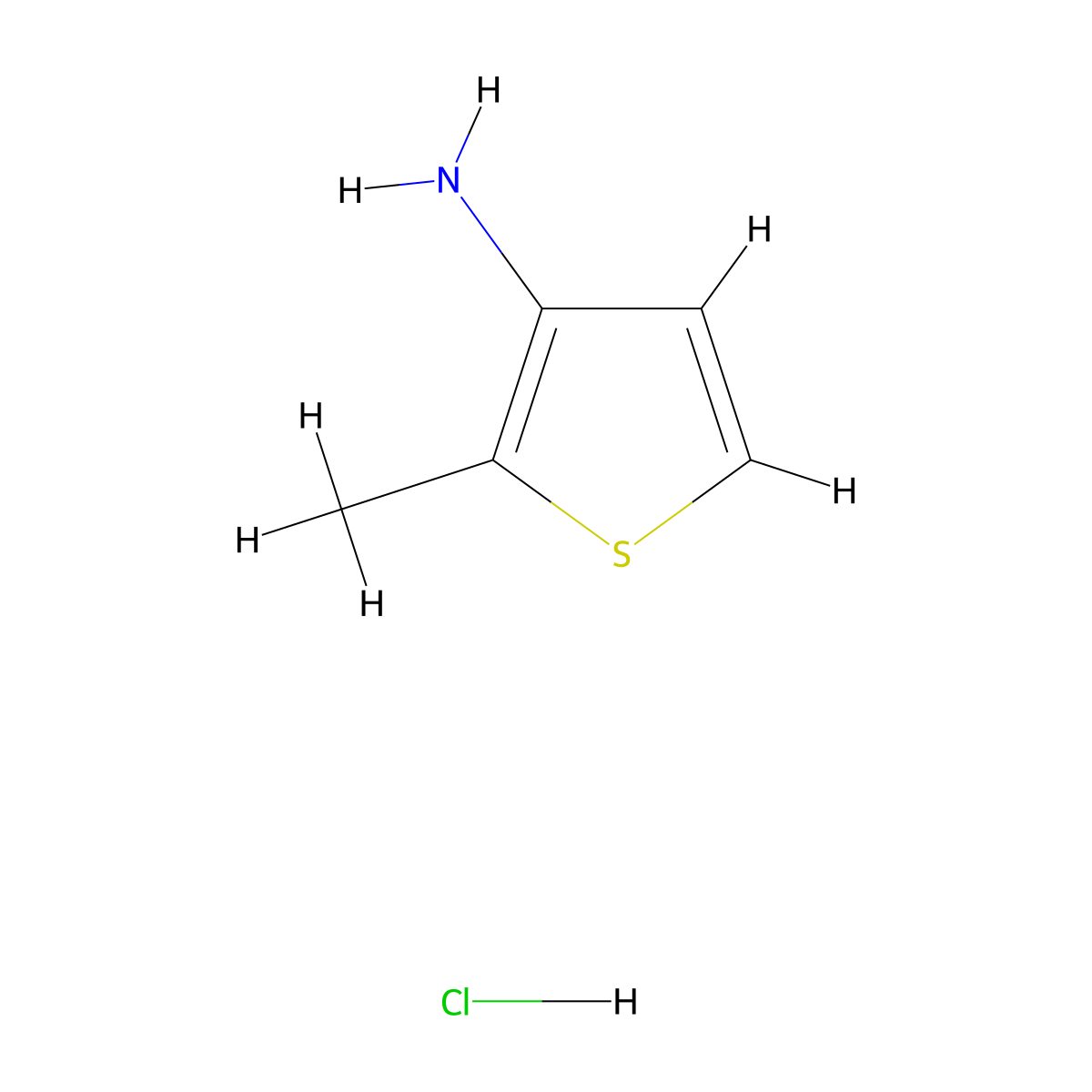 2-Methylthiophen-3-amine hydrochloride molecular structure, CAS 24029-98-9