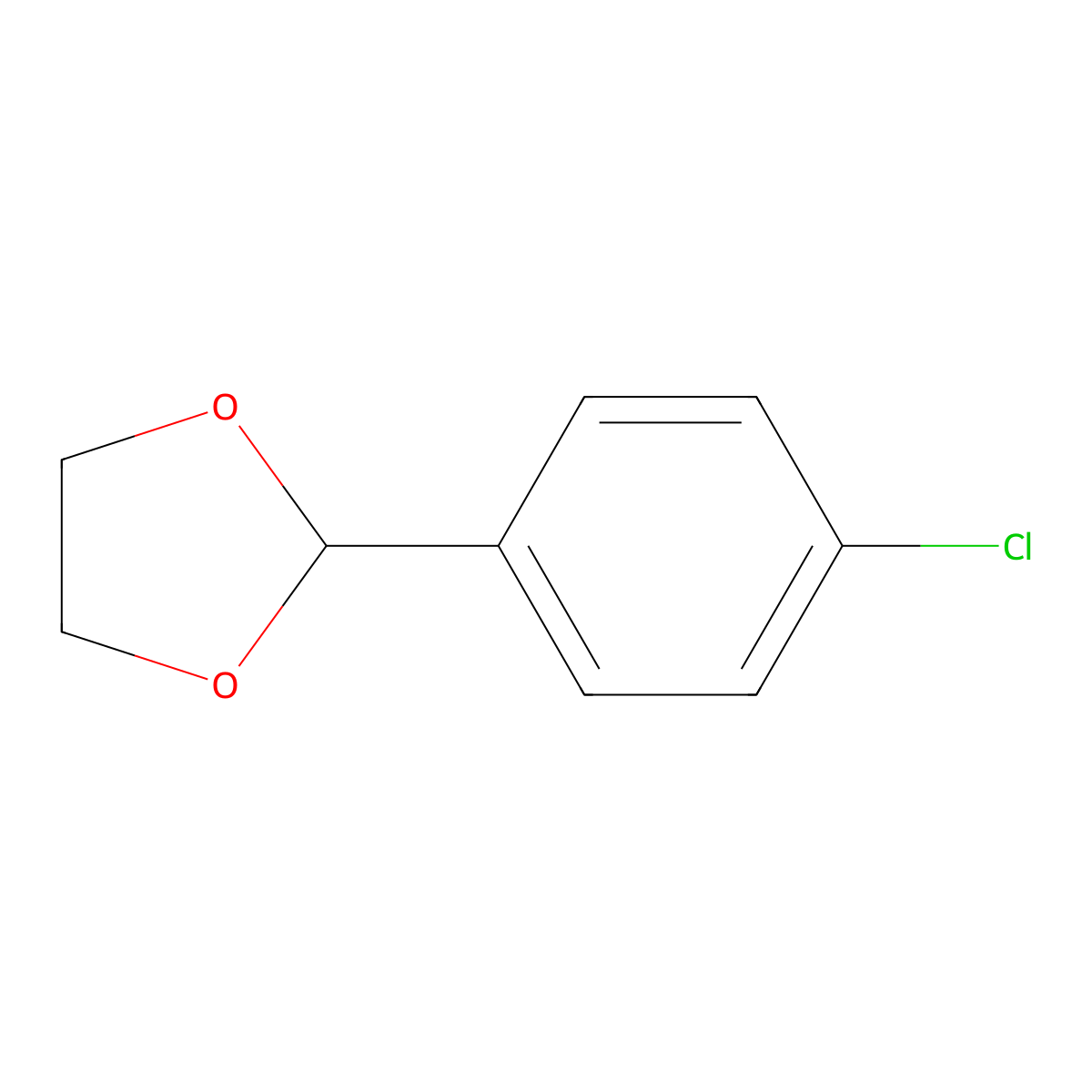 2-(4-Chlorophenyl)-1,3-dioxolane molecular structure, CAS 2403-54-5