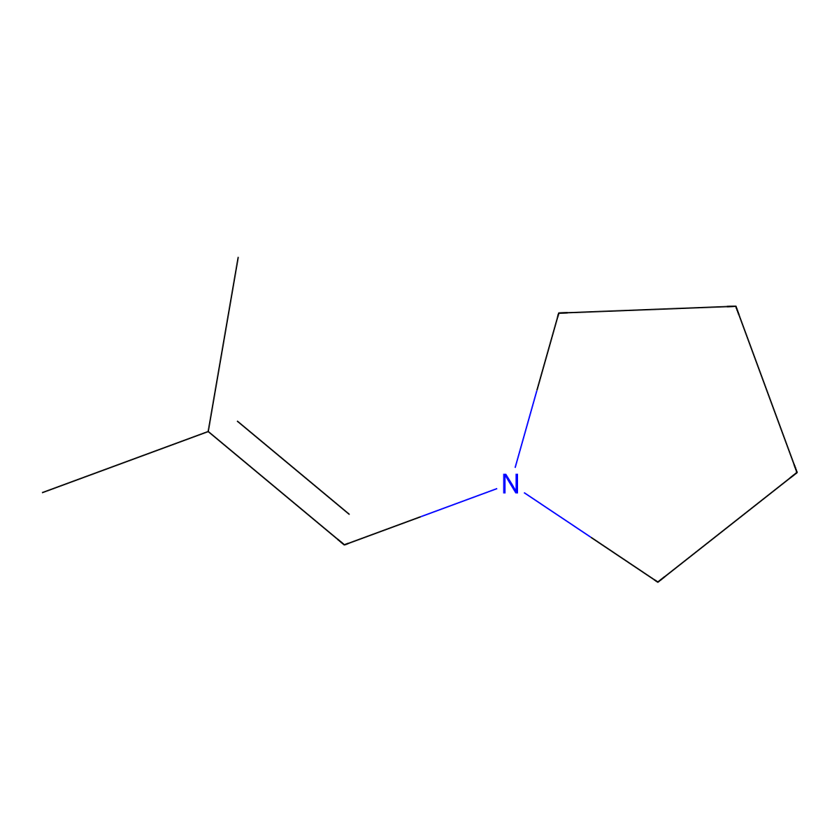 Pyrrolidine, 1-(2-methyl-1-propenyl)- molecular structure, CAS 2403-57-8