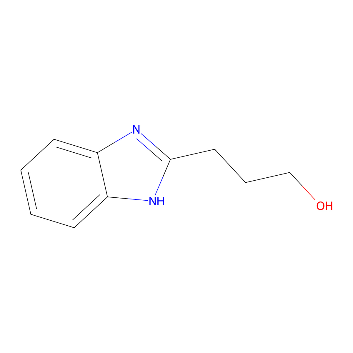 2-Benzimidazolepropanol molecular structure, CAS 2403-66-9