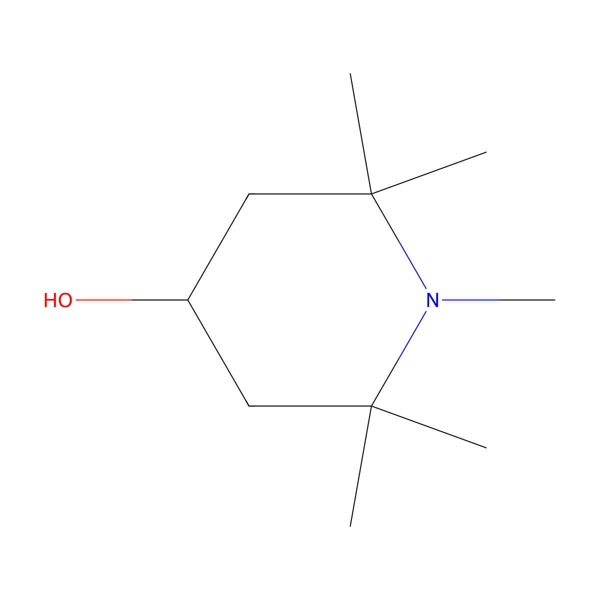 4-Piperidinol, 1,2,2,6,6-pentamethyl- molecular structure, CAS 2403-89-6