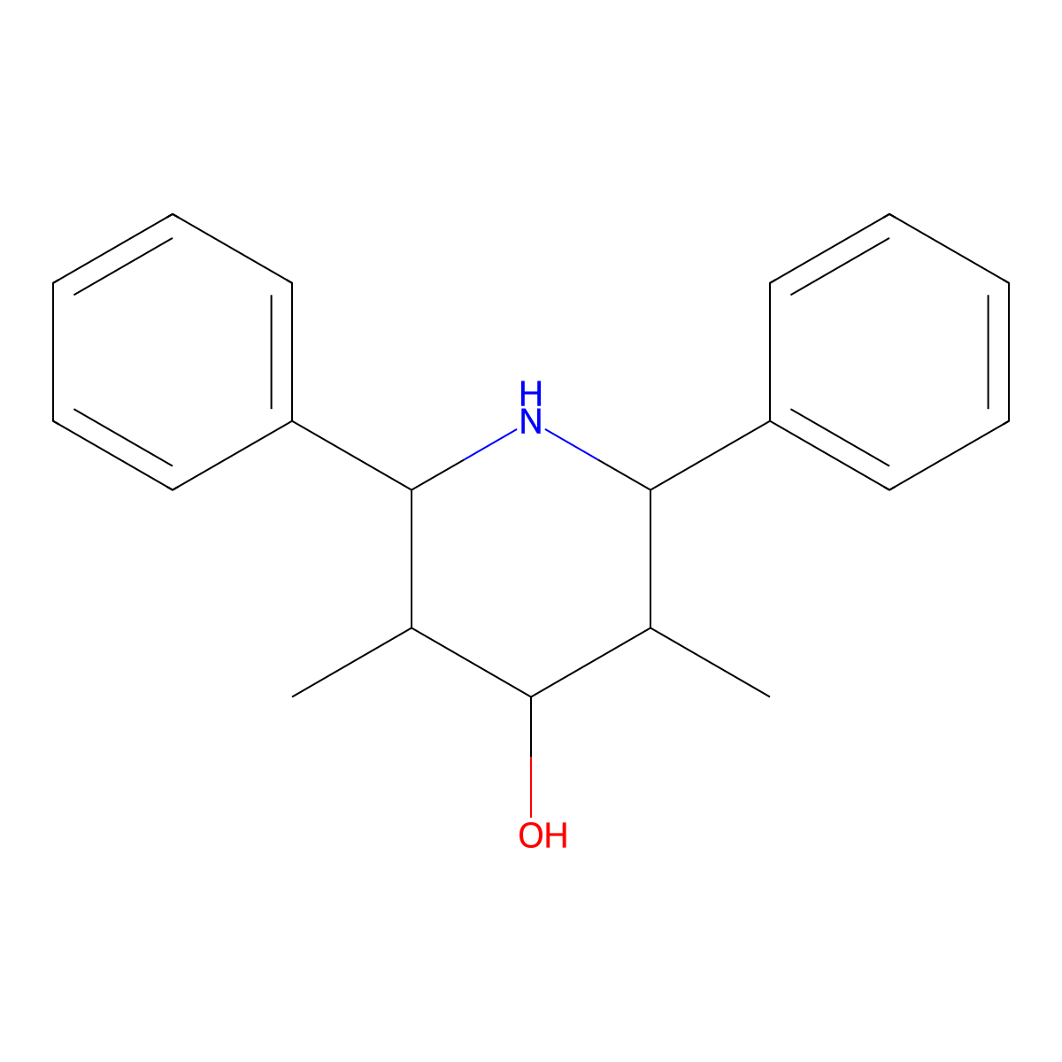 3,5-Dimethyl-2,6-diphenylpiperidin-4-ol molecular structure, CAS 2403-94-3