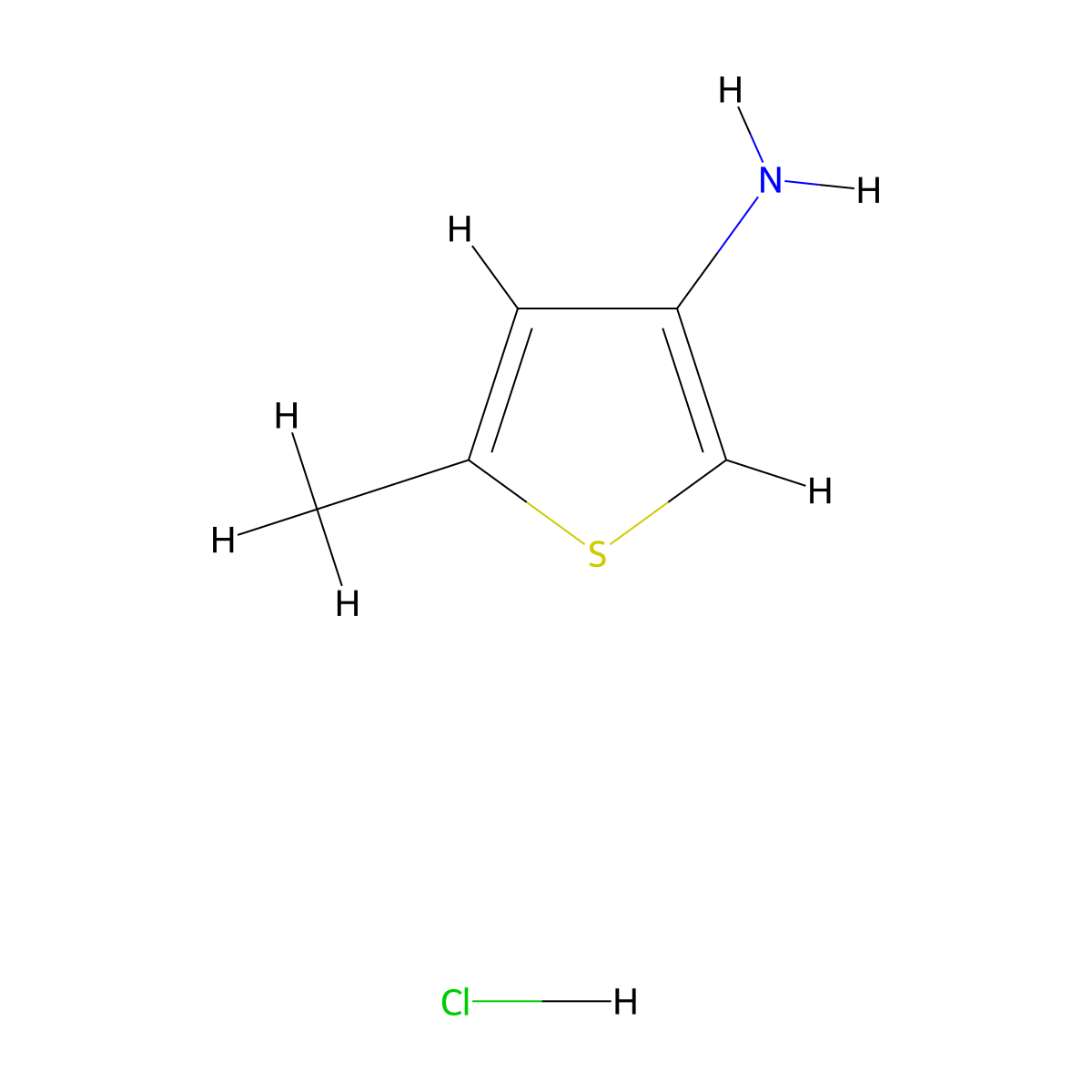 5-Methylthiophen-3-amine hydrochloride molecular structure, CAS 24030-01-1