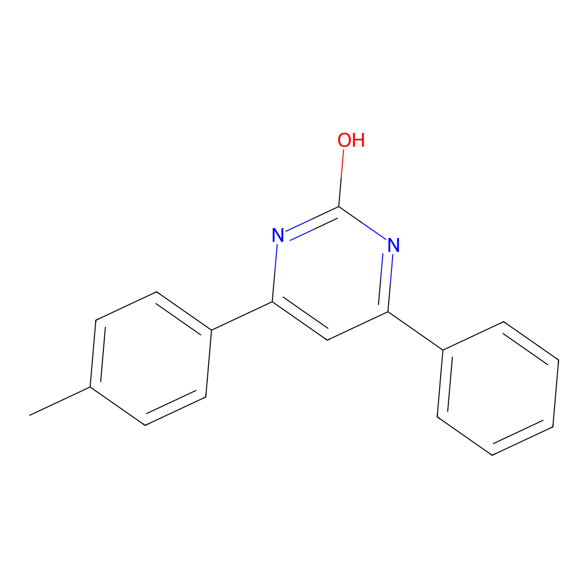 4-Phenyl-6-p-tolyl-pyrimidin-2-ol molecular structure, CAS 24030-10-2