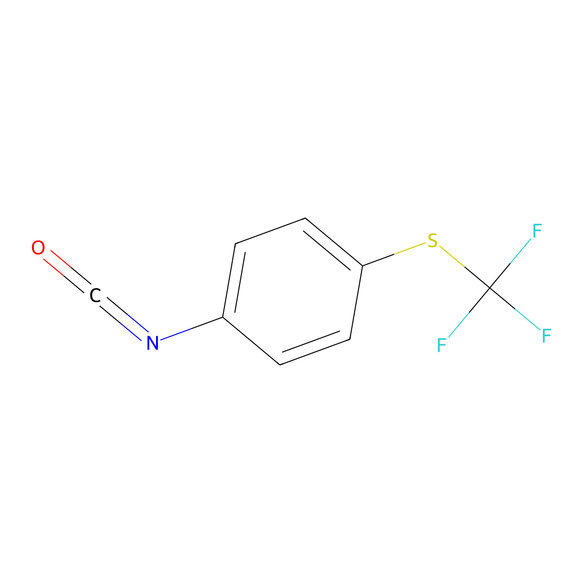 1-Isocyanato-4-[(trifluoromethyl)sulfanyl]benzene molecular structure, CAS 24032-84-6