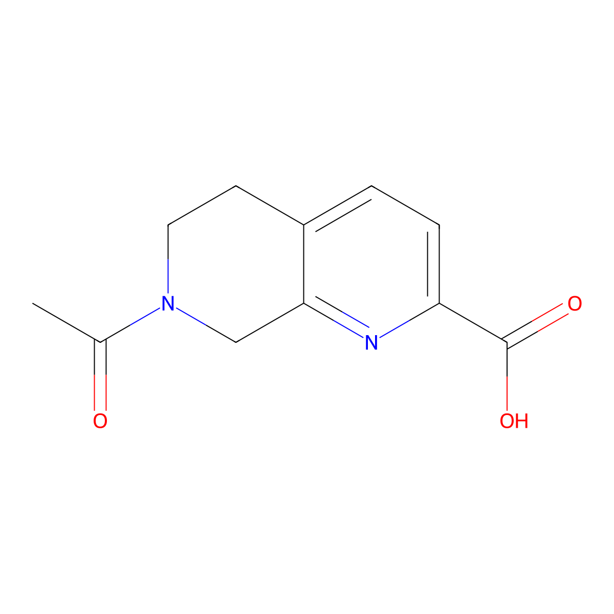7-Acetyl-5,6,7,8-tetrahydro-1,7-naphthyridine-2-carboxylic acid molecular structure, CAS 2403351-35-7