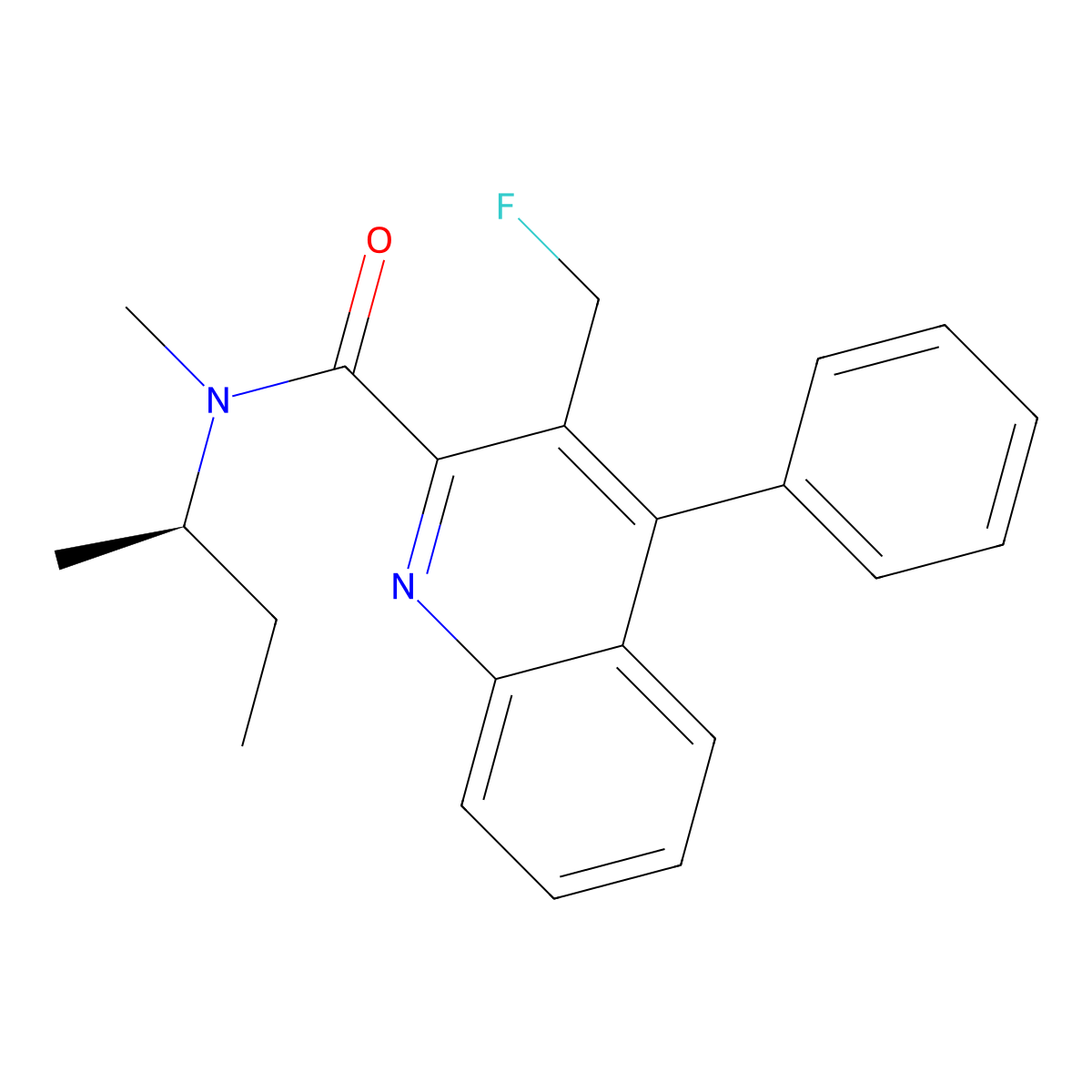 (R)-N-(sec-Butyl)-3-(fluoromethyl)-N-methyl-4-phenylquinoline-2-carboxamide molecular structure, CAS 2403574-61-6