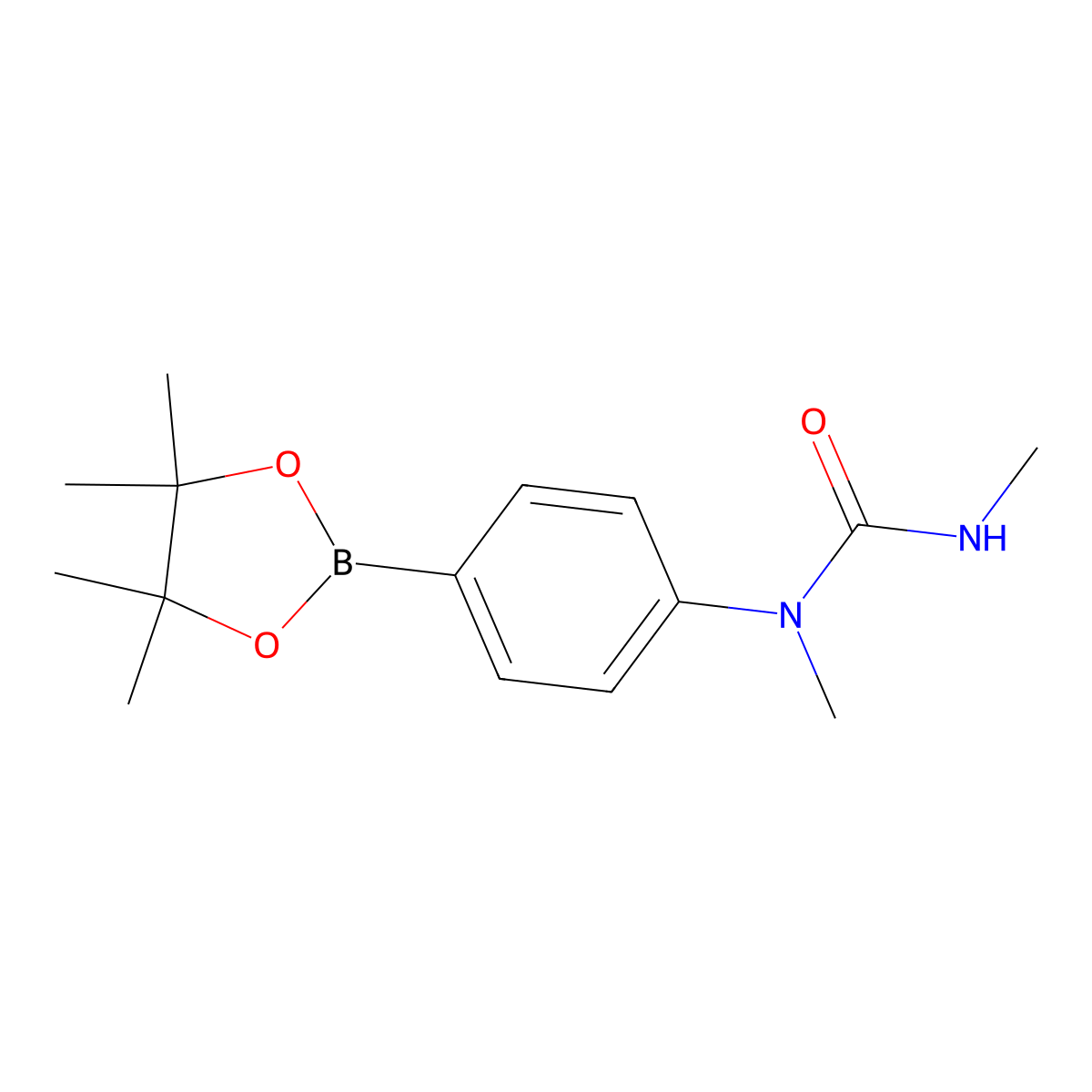 1,3-Dimethyl-1-(4-(4,4,5,5-tetramethyl-1,3,2-dioxaborolan-2-yl)phenyl)urea molecular structure, CAS 2403607-73-6