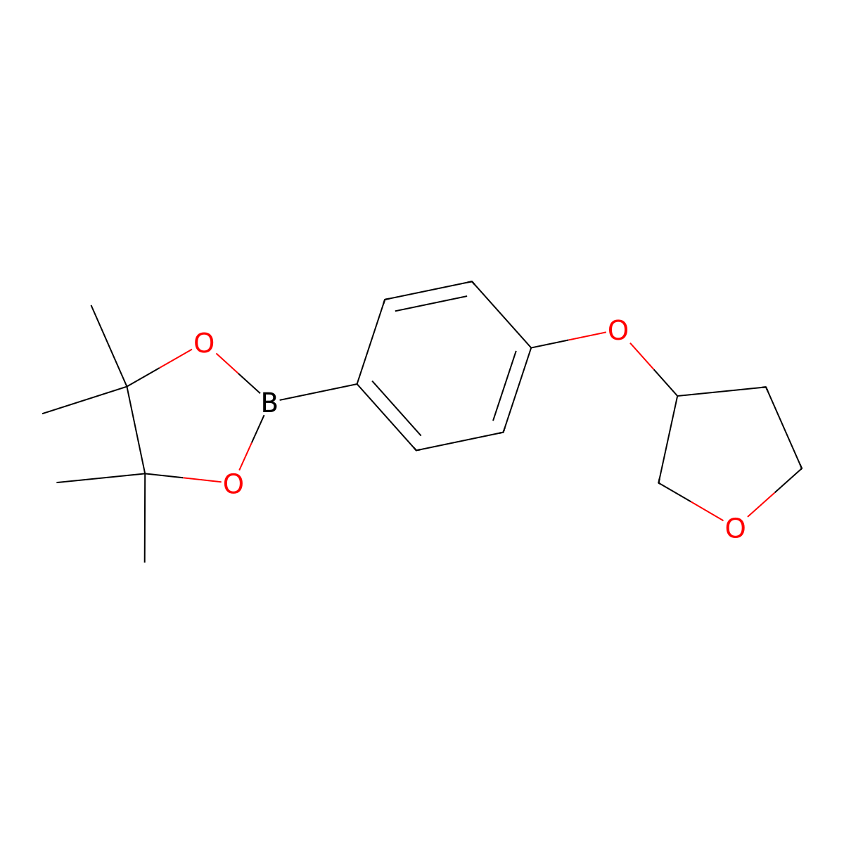 4,4,5,5-Tetramethyl-2-(4-((tetrahydrofuran-3-yl)oxy)phenyl)-1,3,2-dioxaborolane molecular structure, CAS 2403608-91-1