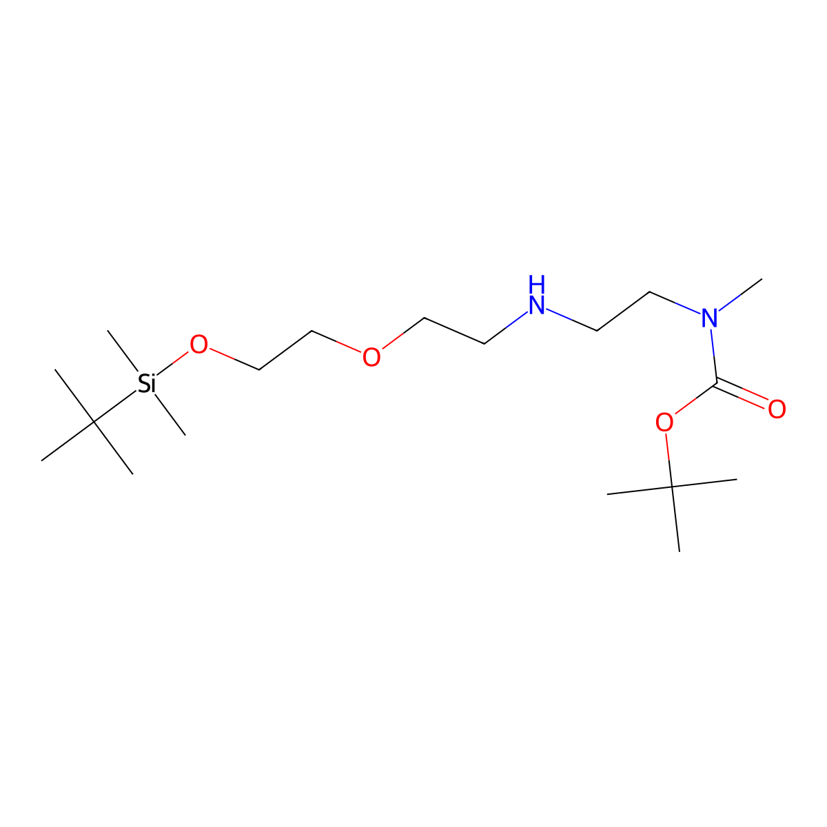 tert-butyl N-[2-[2-[2-[tert-butyl(dimethyl)silyl]oxyethoxy]ethylamino]ethyl]-N-methyl-carbamate molecular structure, CAS 2403639-16-5