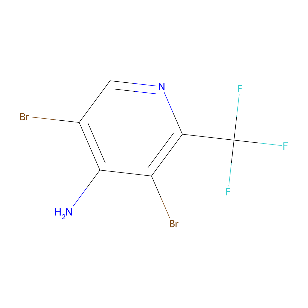 3,5-Dibromo-2-(trifluoromethyl)pyridin-4-amine molecular structure, CAS 2403731-08-6