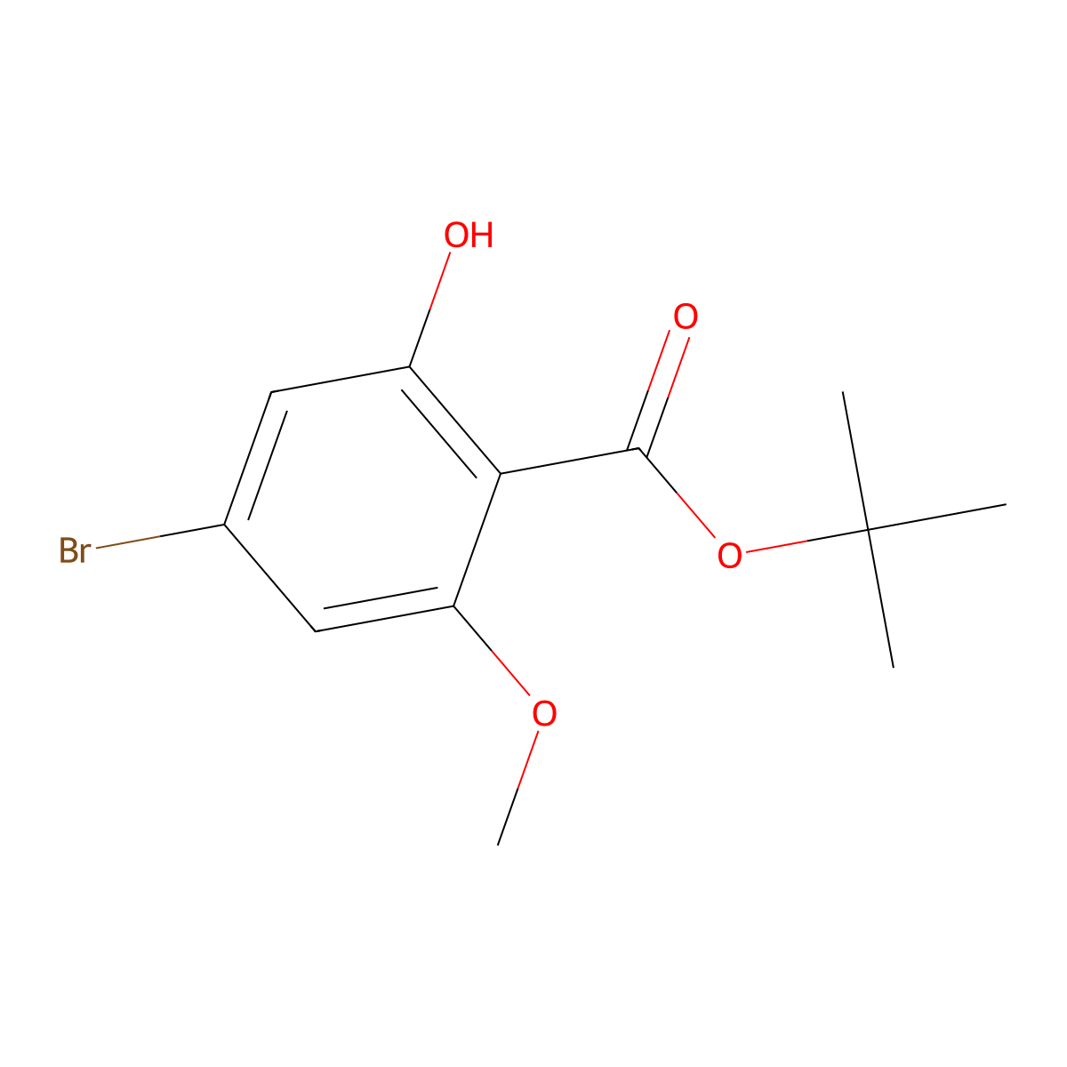 Tert-butyl 4-bromo-2-hydroxy-6-methoxybenzoate molecular structure, CAS 2403739-27-3