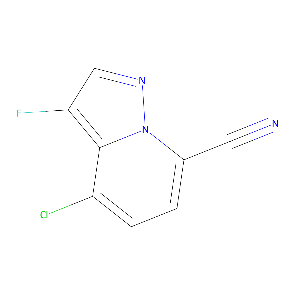 4-Chloro-3-fluoropyrazolo[1,5-a]pyridine-7-carbonitrile molecular structure, CAS 2403783-76-4