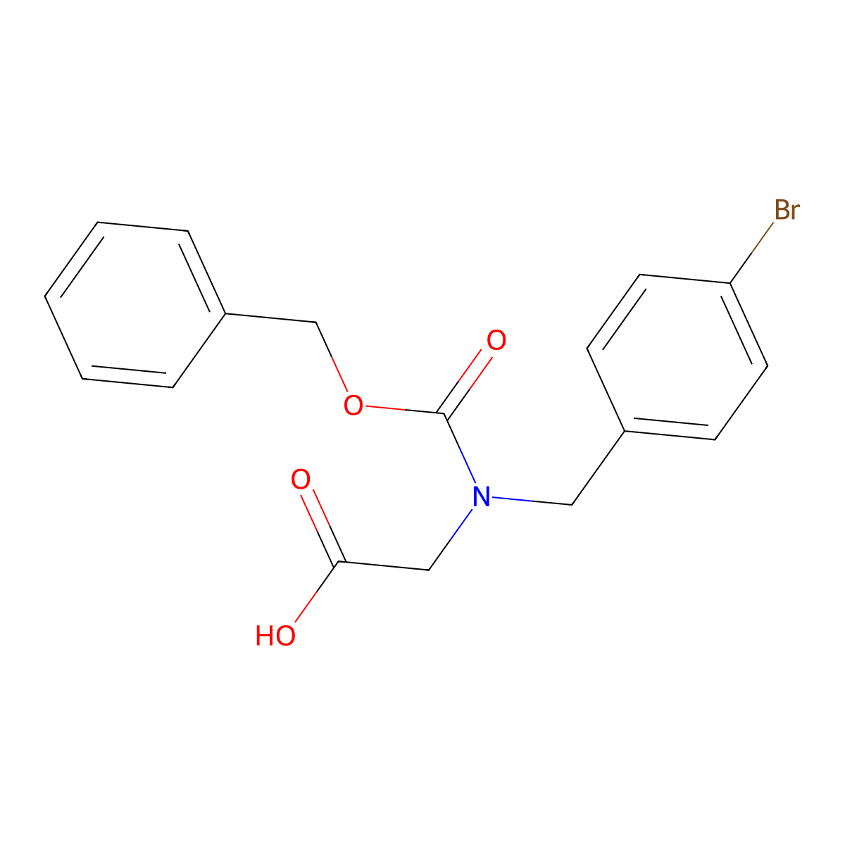 2-{[(Benzyloxy)carbonyl][(4-bromophenyl)methyl]amino}acetic acid molecular structure, CAS 2403784-22-3