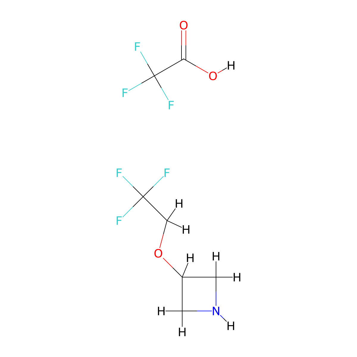 3-(2,2,2-Trifluoroethoxy)azetidine; trifluoroacetic acid molecular structure, CAS 2403799-54-0