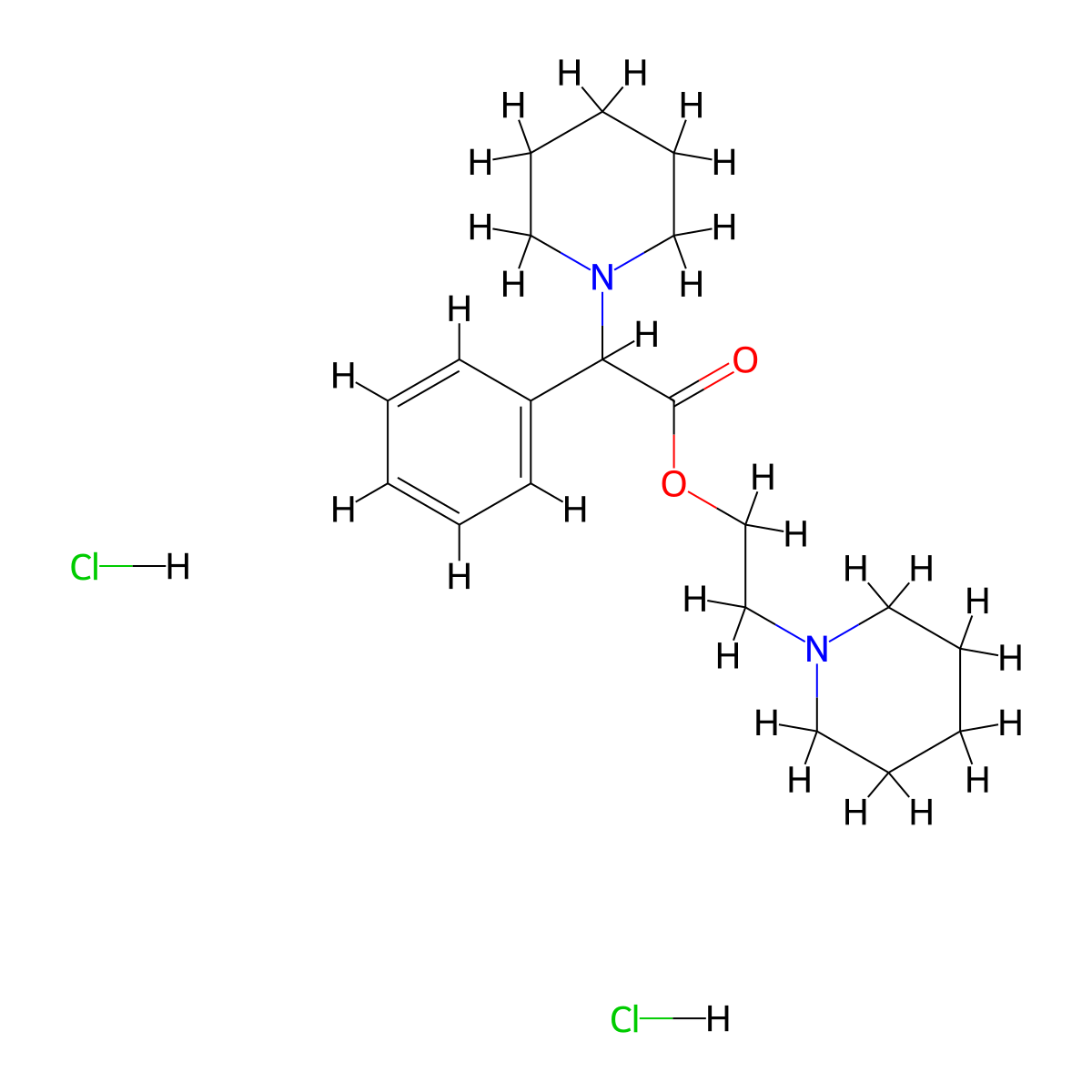 Dipiproverine Hydrochloride molecular structure, CAS 2404-18-4