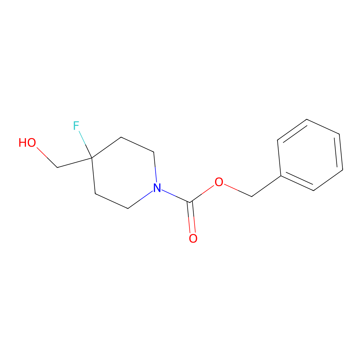 Benzyl 4-fluoro-4-(hydroxymethyl)piperidine-1-carboxylate molecular structure, CAS 240400-84-4