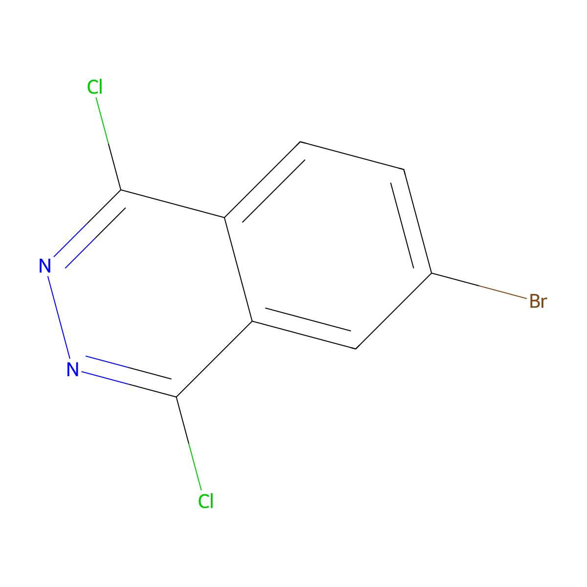 6-Bromo-1,4-dichlorophthalazine molecular structure, CAS 240400-95-7