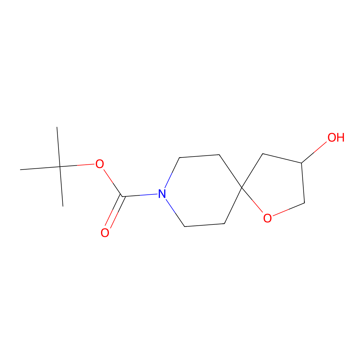 tert-Butyl 3-hydroxy-1-oxa-8-azaspiro[4.5]decane-8-carboxylate molecular structure, CAS 240401-09-6