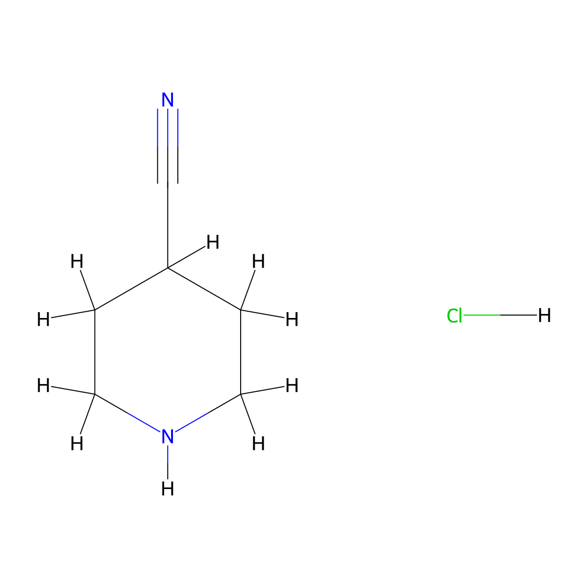 4-Piperidinecarbonitrile hydrochloride molecular structure, CAS 240401-22-3