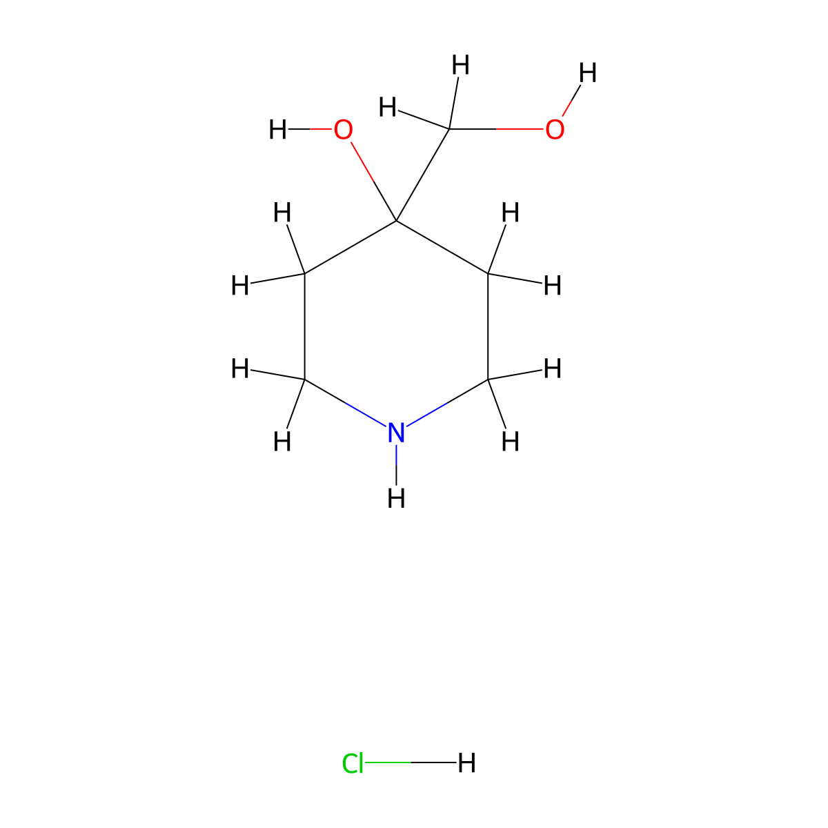 4-(Hydroxymethyl)-4-piperidinol hydrochloride molecular structure, CAS 240401-25-6