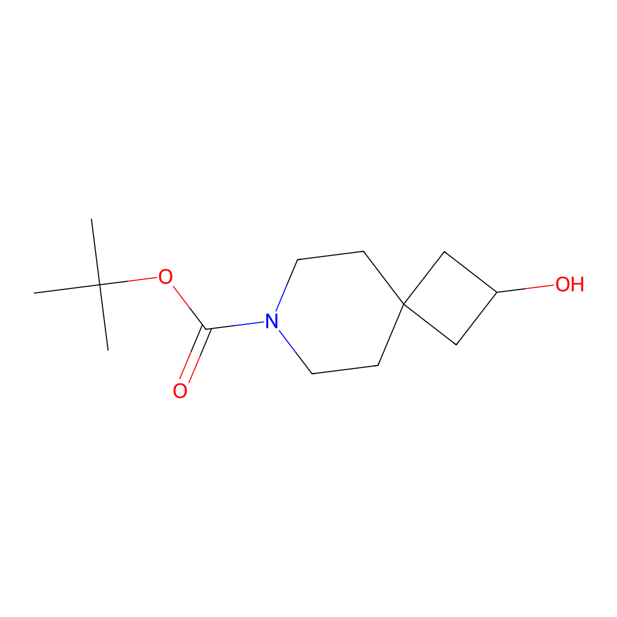 Tert-butyl 2-hydroxy-7-azaspiro[3.5]nonane-7-carboxylate molecular structure, CAS 240401-28-9