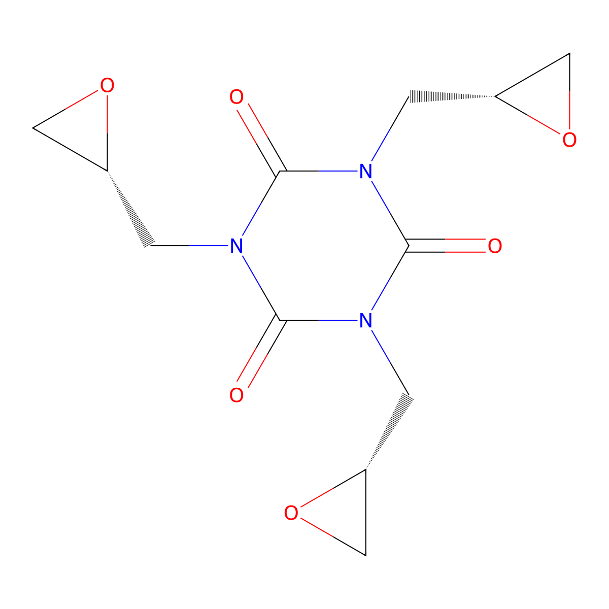 beta-Triglycidyl isocyanurate, (+)- molecular structure, CAS 240408-78-0