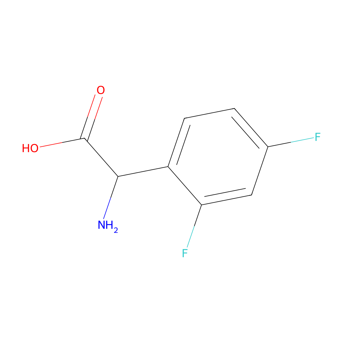 2-amino-2-(2,4-difluorophenyl)acetic Acid molecular structure, CAS 240409-02-3