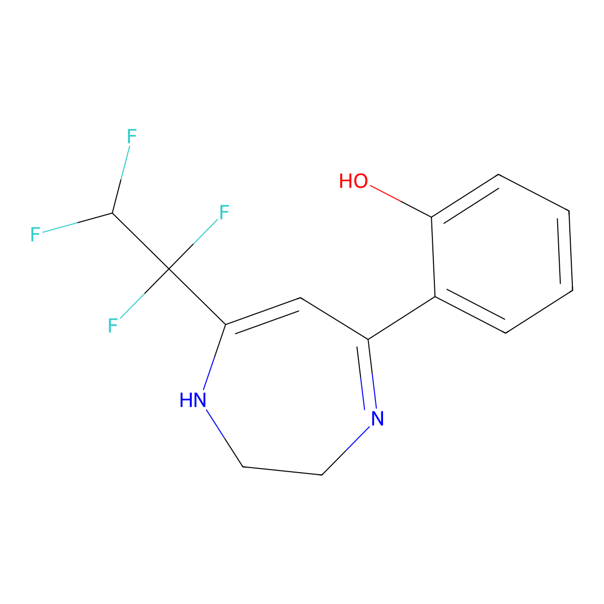2-[7-(1,1,2,2-tetrafluoroethyl)-2,3-dihydro-1H-1,4-diazepin-5-yl]phenol molecular structure, CAS 240418-03-5