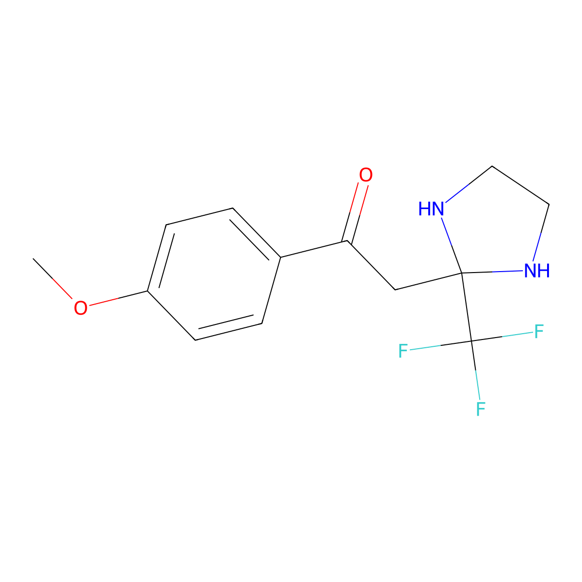 1-(4-Methoxyphenyl)-2-[2-(trifluoromethyl)imidazolidin-2-yl]ethanone molecular structure, CAS 240418-08-0