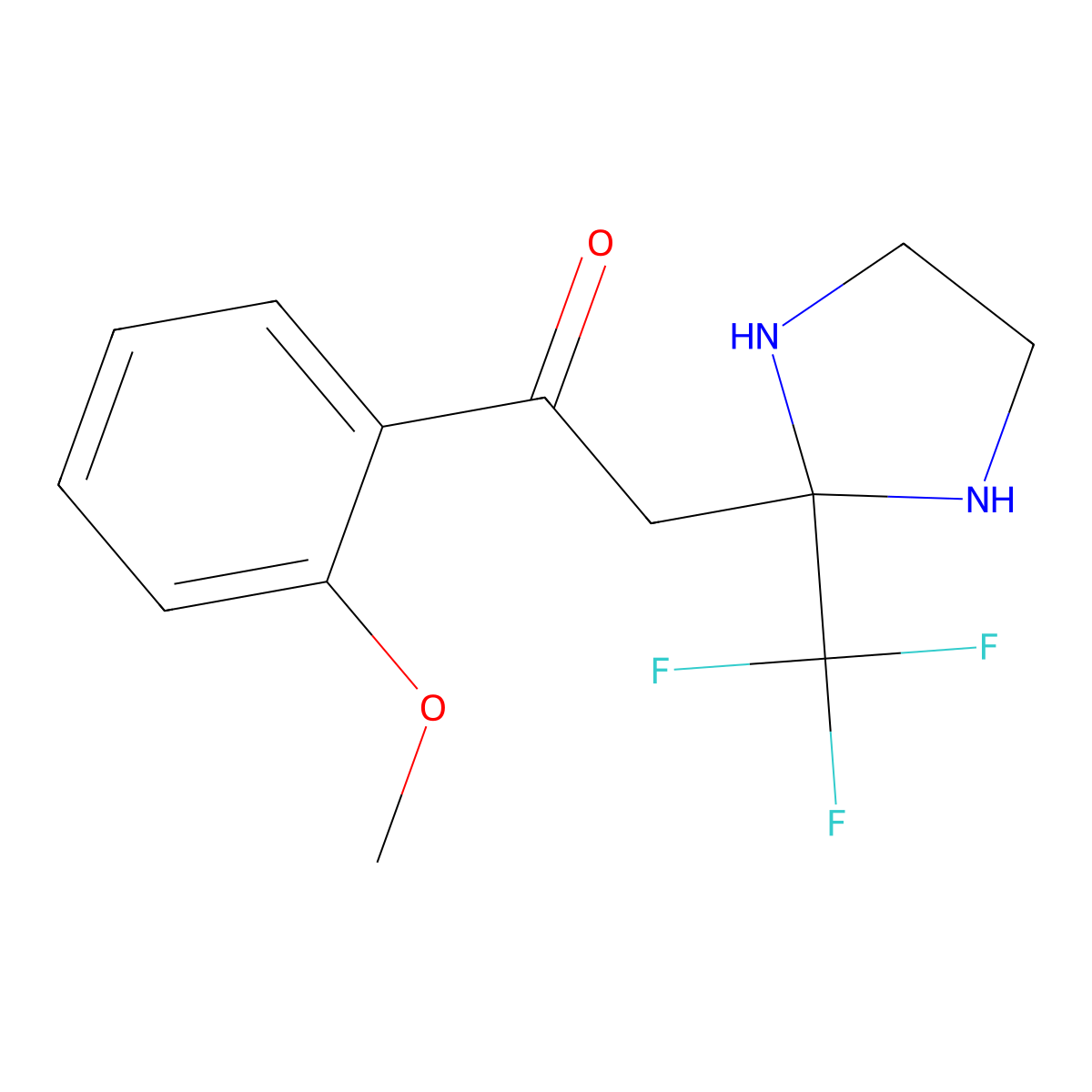 1-(2-Methoxyphenyl)-2-[2-(trifluoromethyl)imidazolidin-2-yl]ethanone molecular structure, CAS 240418-09-1