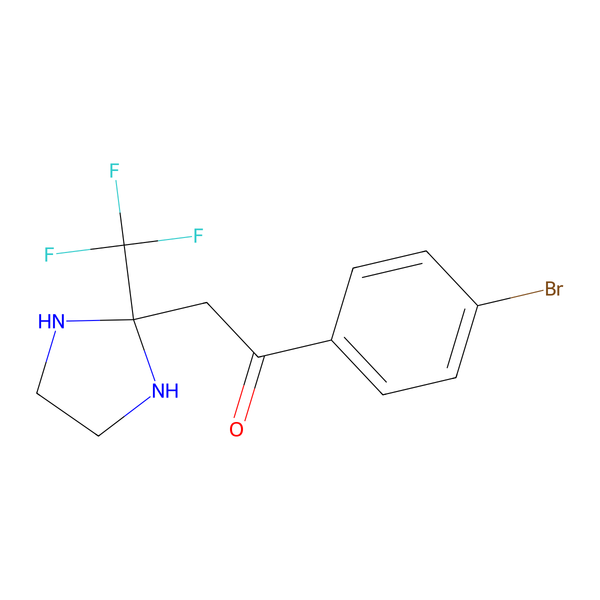 1-(4-Bromophenyl)-2-[2-(trifluoromethyl)imidazolidin-2-yl]ethanone molecular structure, CAS 240418-11-5