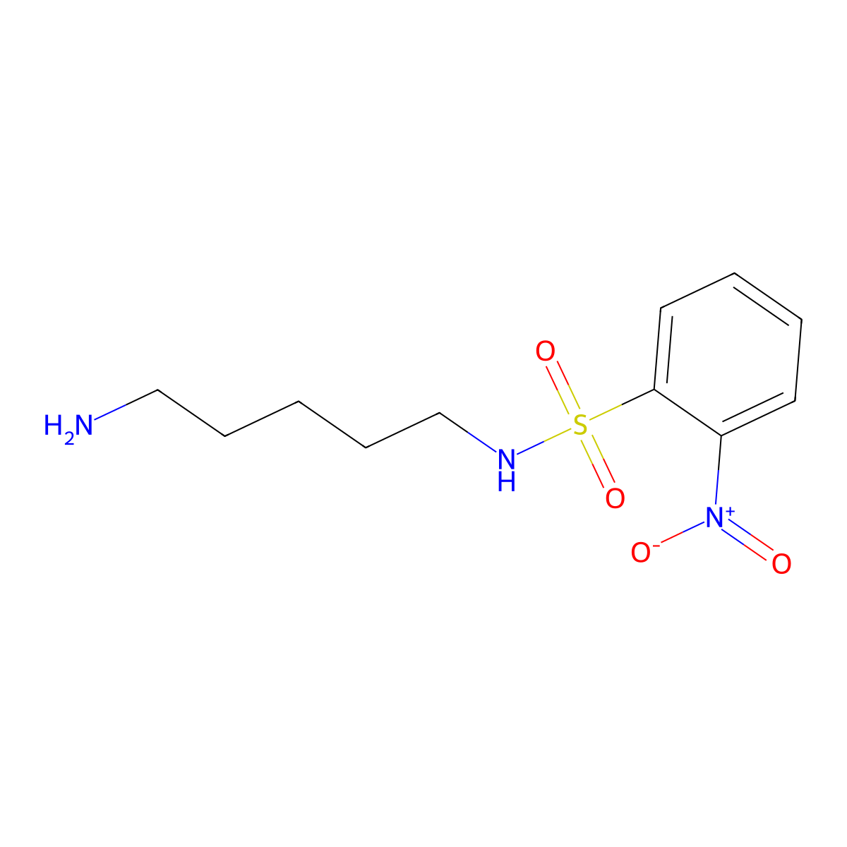 N-(5-aminopentyl)-2-nitrobenzenesulfonamide molecular structure, CAS 240423-10-3