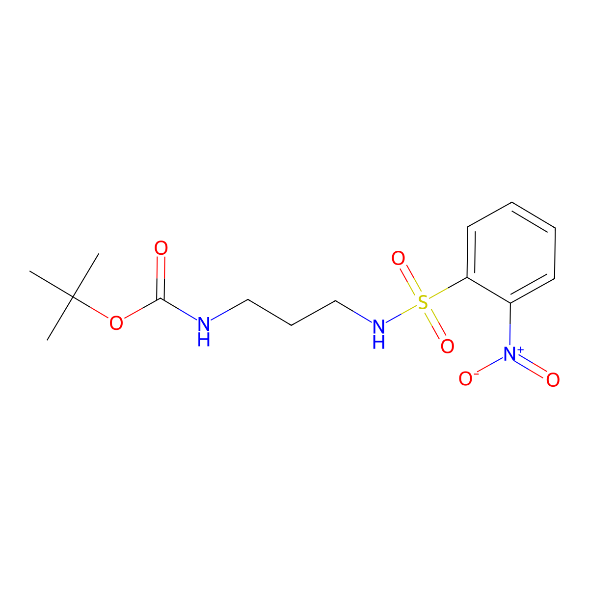 Tert-butyl N-[3-[(2-nitrophenyl)sulfonylamino]propyl]carbamate molecular structure, CAS 240423-18-1