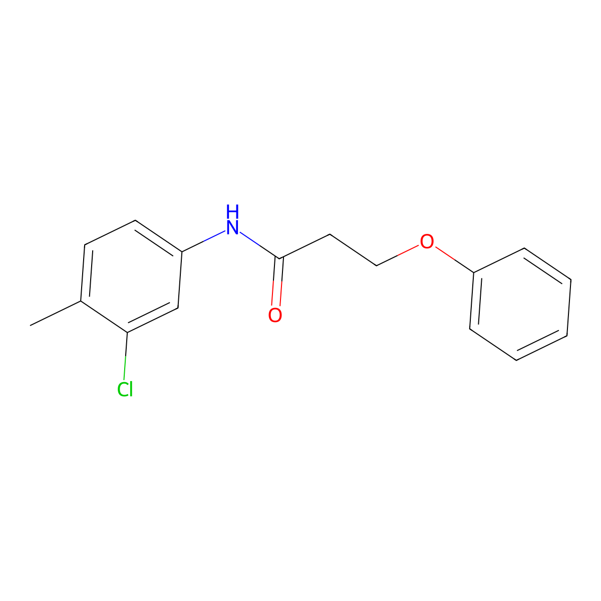 N-(3-chloro-4-methylphenyl)-3-phenoxypropanamide molecular structure, CAS 24043-16-1