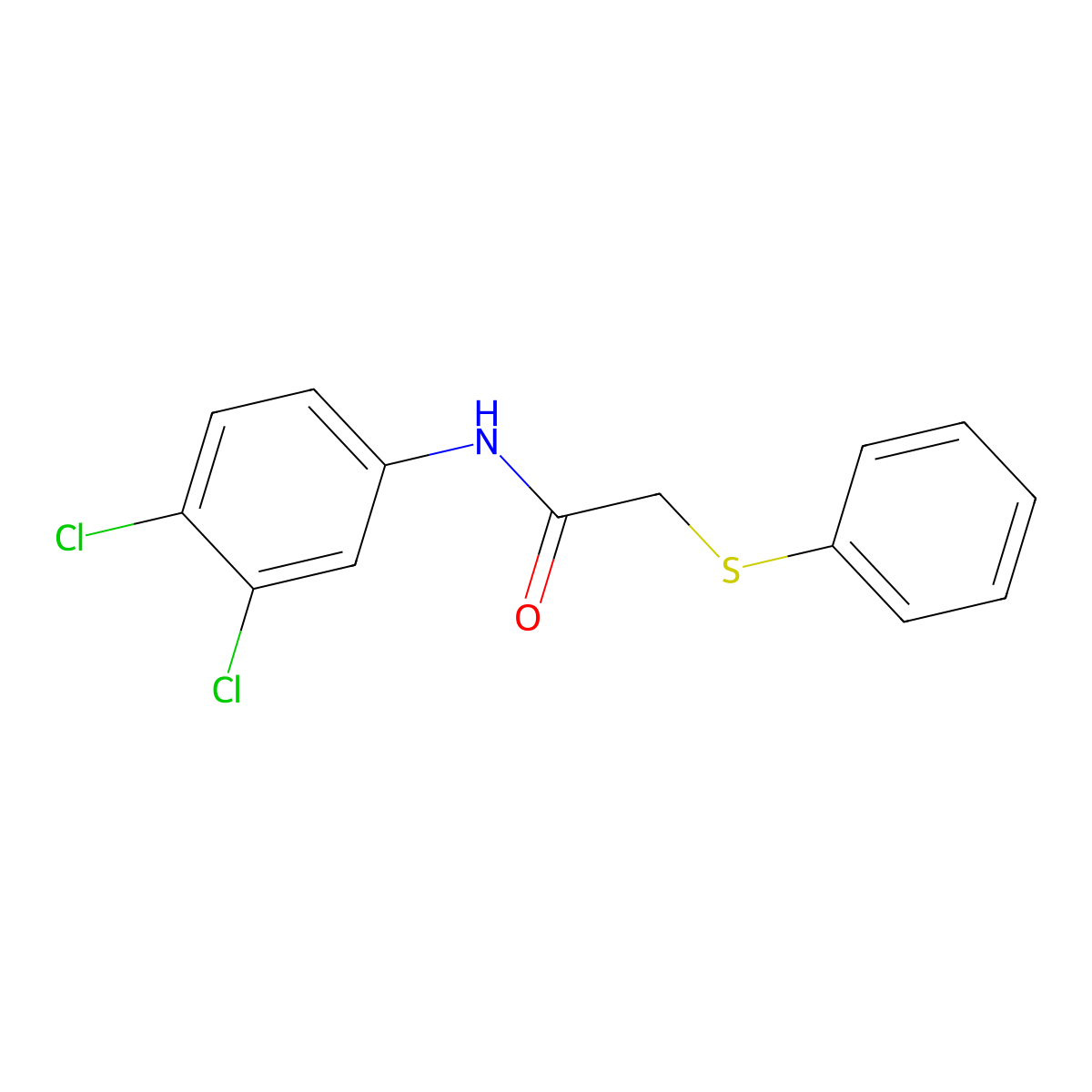 N-(3,4-dichlorophenyl)-2-(phenylsulfanyl)acetamide molecular structure, CAS 24043-21-8