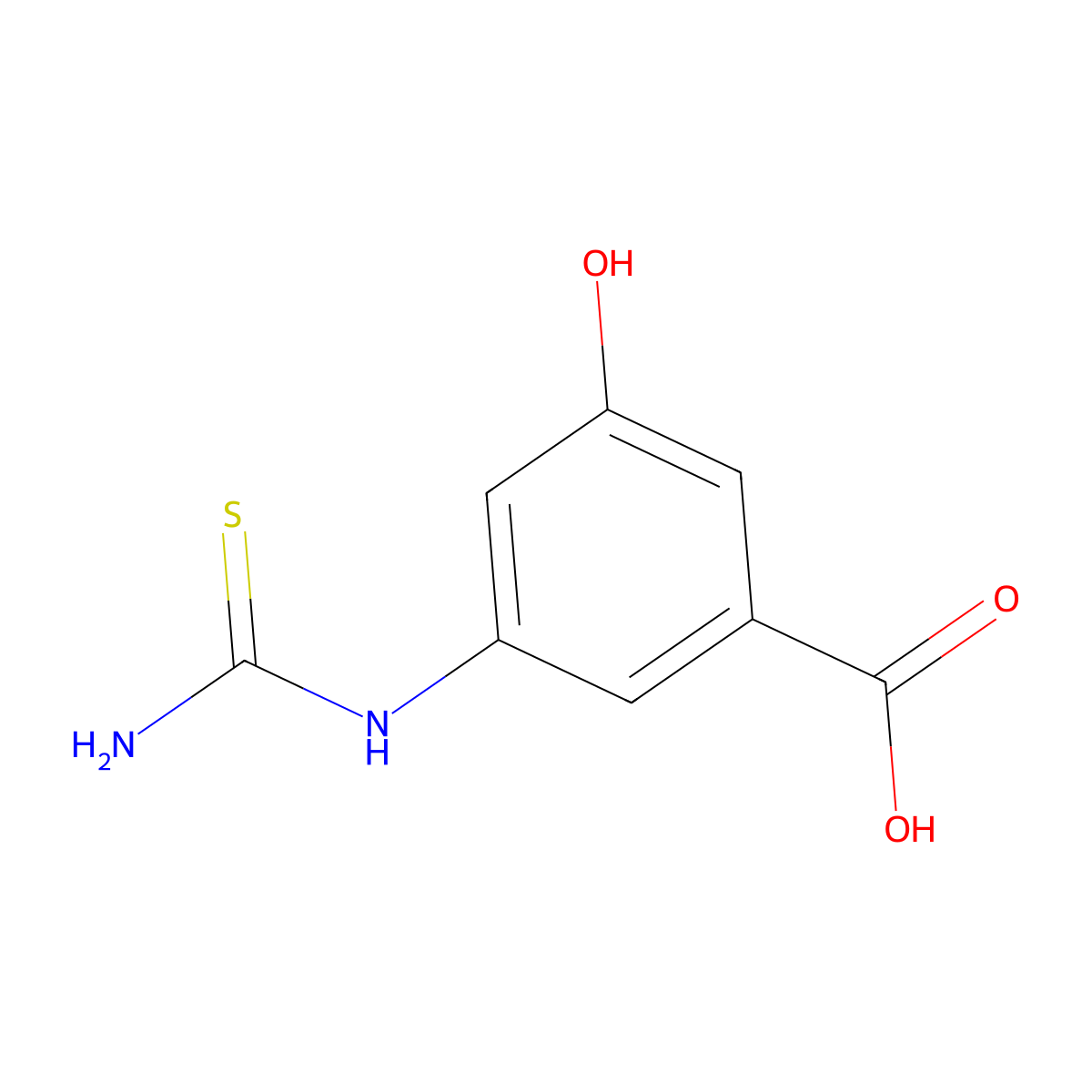 3-(Carbamothioylamino)-5-hydroxybenzoic acid molecular structure, CAS 240431-47-4