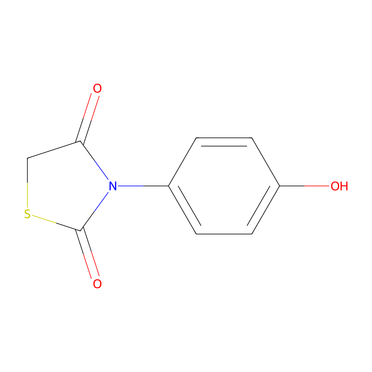 3-(4-Hydroxyphenyl)-1,3-thiazolidine-2,4-dione molecular structure, CAS 24044-44-8