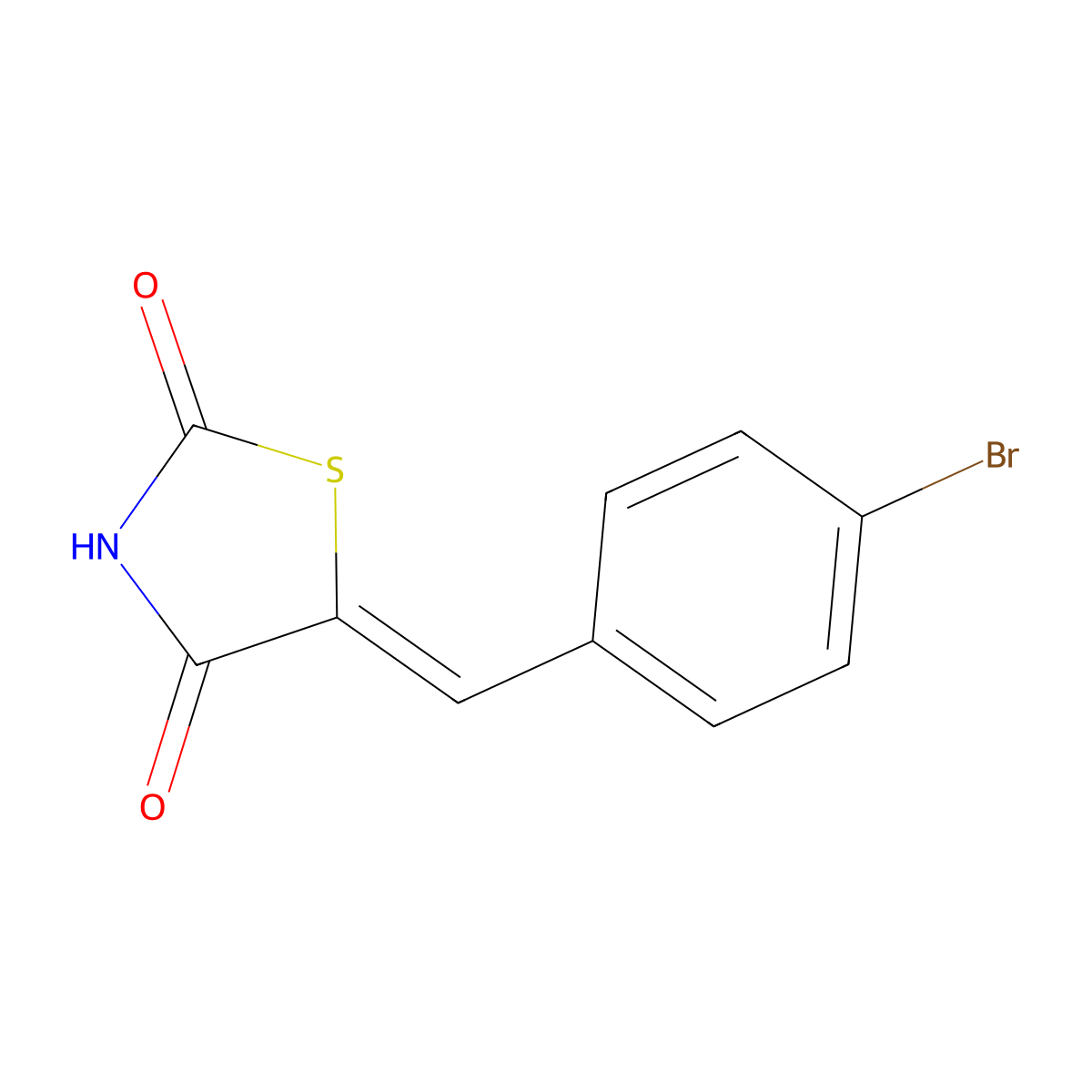 2,4-Thiazolidinedione, 5-[(4-bromophenyl)methylene]- molecular structure, CAS 24044-46-0
