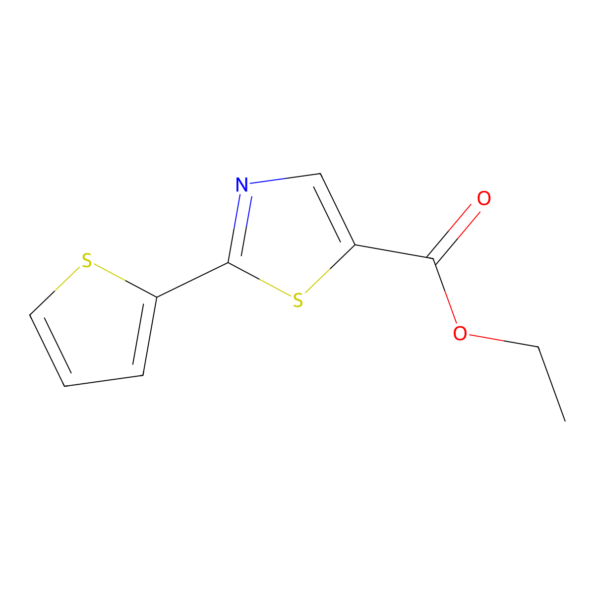 Ethyl 2-(2-thienyl)-5-thiazolecarboxylate molecular structure, CAS 24044-84-6